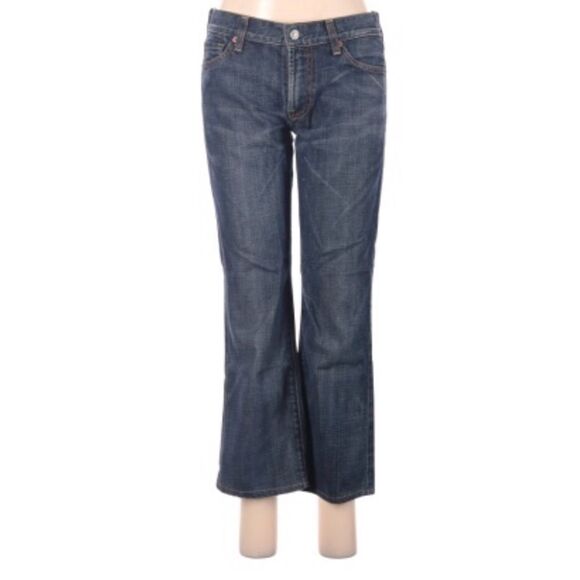 7 FOR ALL MANKIND | Dark Blue Wash Ankle Cropped Denim Jeans Women’s Size 28 (6) - Picture 1 of 7